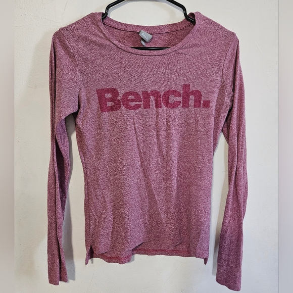 Bench purple long sleeve with logo front brand new work out run casual shirt sml - Picture 2 of 8